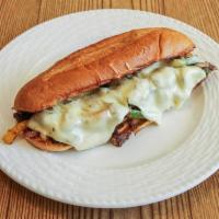 Philly Cheese Steak Sandwich · Our famous Philly Cheese Steak topped with onions, bell peppers, mayonnaise, and topped with...