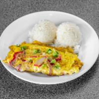 Forty Niner Breakfast · 2 scoops of Fried Rice, 2 eggs, spam or bacon or portuguese sausage.