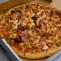Meat Lover's Pizza · Pepperoni, ground beef, sausage, bacon, ham and salami.