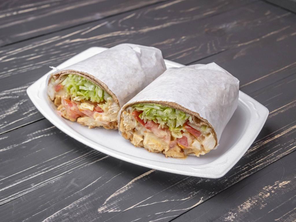 Grilled Chicken Wrap Lunch · Grilled chicken, mozzarella, grilled onion, lettuce tomato and honey mustard dressing.