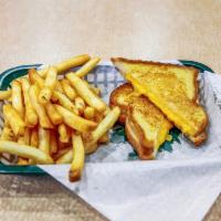 Grilled Cheese Sandwich with French Fries · Grilled cheddar or American cheese on your choice of white or wheat bread.