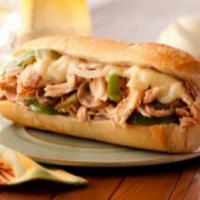 Philly Chicken & Cheese Sub · Grilled chicken breast strips with onion, mushroom, and green pepper with melted provolone c...