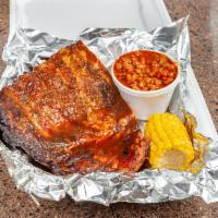 Good Fellas Plate · 1/2 slab dry-rubbed with our special spice blend and slow smoked.