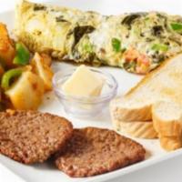 Omelette Platter · Includes a Our house-made omelette Platter Served with Scrambled Eggs with green peppers & s...