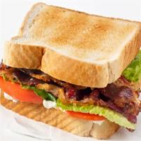 BLT Sandwich · Our best BLT is served with your Choice of Turkey or Beef 2 strips smoked Halal bacon, Tomat...