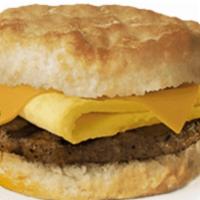 Sausage, Eggs & Cheese · Includes Our Sausage/Egg & Cheese is served with eggs, 2 patty sausage, Cheese and English m...