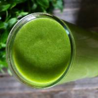 Tropical Green Smoothie · pineapple, mango, banana, orange juice, mint
and spinach