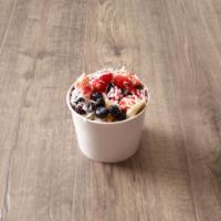 Acai Energy Bowl · Organic acai sorbet topped with fresh cut bananas, strawberries, blueberries, granola, and s...