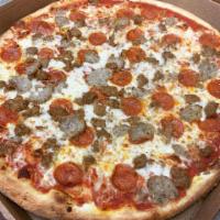 Mott Street Meat Lover Pizza · Pepperoni, sausage and meatballs a taste that takes you right to Little Italy, without the a...