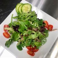 House Salad  · organic greens | cherry tomatoes | english cucumbers | champagne vinaigrette | gluten free |...