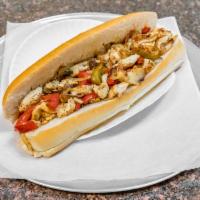 Large Chicken Stir-Fry Sub · With onions, peppers, and mushrooms.