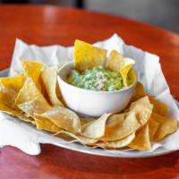 Chips & Guacamole · Freshly made warm tortilla chips with guacamole.