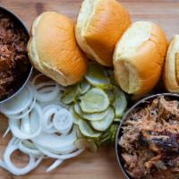 Chopped Brisket Sandwich · Chopped brisket from the flat of the brisket combined with our house barbecue sauce. Pickles...