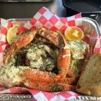 Seafood Alfredo Pasta · Shrimp, snow crab leg, lobster tail and salmon.