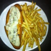 Philly Cheese Steak · Served with french fries. 