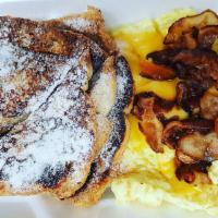 28. French Toast with Meat Breakfast · 3 pieces. Served with choice of meat.