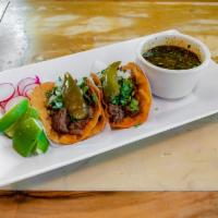  3 BIRRIA TACOS ( with consome) ·  Juicy Beef Birria with consome