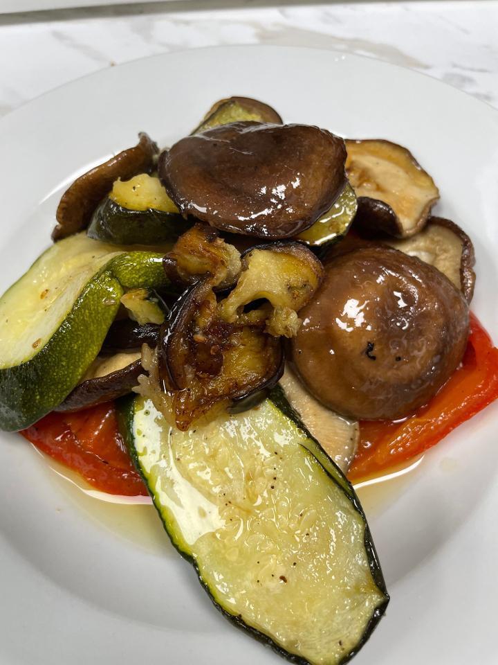 GRILLED VEGETABLES · Grilled Eggplant, Zucchini, Portobello Mushrooms, Roasted Peppers.