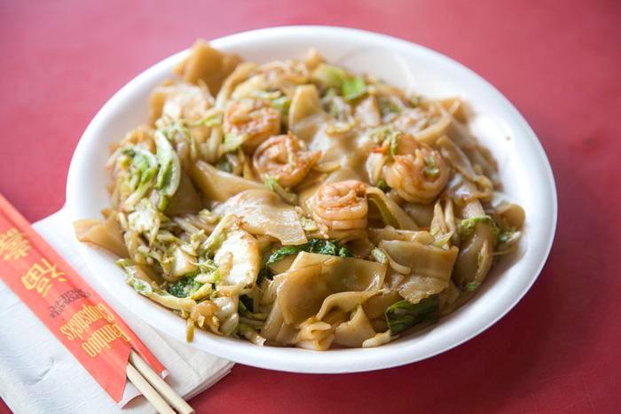 Shrimp · Thin rice noodles.
