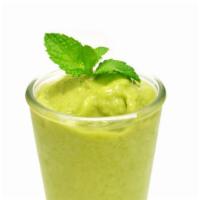 Avocado Smoothie · A blended smoothie with avocado, banana, spinach, and sweetened with almond milk.