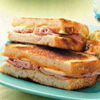 Ham and Cheese Sandwich · Served with choice of chips or fries.