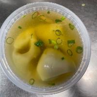 18. Wonton Soup · Seasoned broth with filled wonton dumplings.