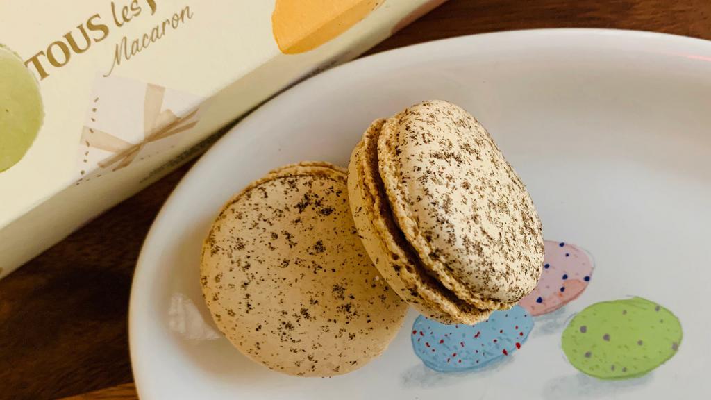 Vanilla Macaron · Vanilla flavored macaron. Contains egg, milk, soy, peanut and tree nut.