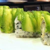 Veggie Dragon Roll · Avocado cucumber roll with avocado on top. (8pcs)