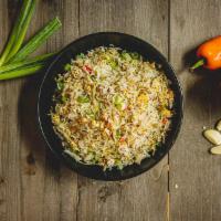 Fried Rice (Choose your Protein) · Fried rice is a dish of cooked rice that has been stir-fried in a wok or a frying pan and is...