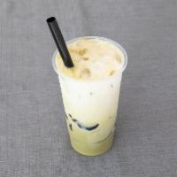 Japanese Matcha Latte · Japanese matcha and lactose free milk.