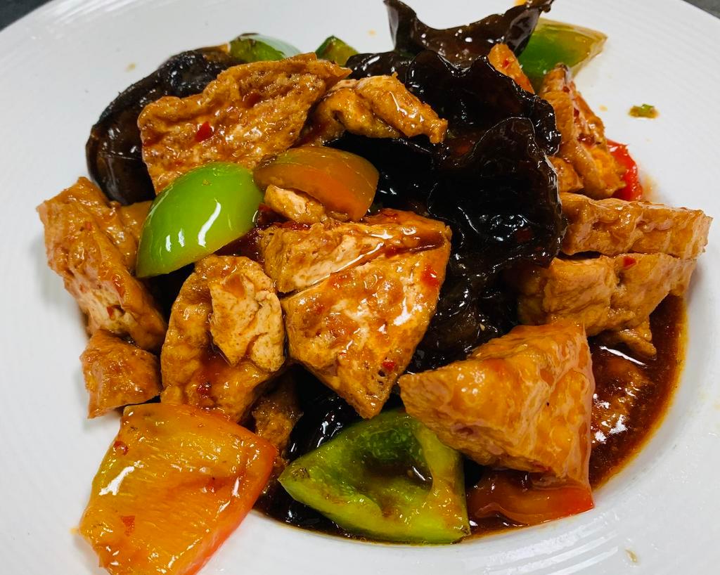 Homestyle Bean Curd · Served with choice of rice. Spicy. Vegetarian.