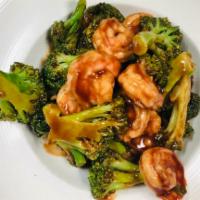 Shrimp with Broccoli · Stir fried jumbo shrimp and fresh broccoli in soy sauce. Served with choice of rice.