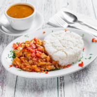 Bacalao Guisado Lunch · Codfish stew.