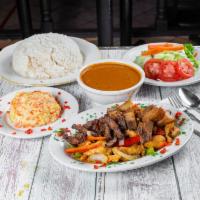 Combo #31. Carne Mixta Frita · Mix fried meat. Carne mixta frita pollo, res y cerdo con arroz, frijoles y ensalada verde. F...