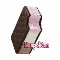 Neopolitan Sandwich · Get three times the flavor in one sandwich. Creamy chocolate, vanilla and strawberry ice cre...