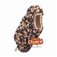 Chocolate Sundae Crunch Ice Cream Bar · Chocolate center in a vanilla flavored reduced fat ice cream with crunch topping.