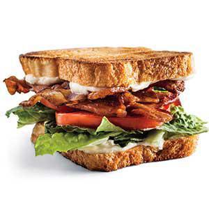 BLT Melt · Bacon, lettuce, tomato and mayo. Served with french fries.