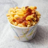 Bake Mac No Moo  · Our delicious homemade baked with macaroni with our la lus vegan cheese sauce. 
