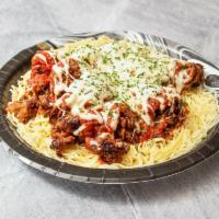Un-Chicken Parm  · Breaded and fried un-chicken topped with house made plum tomato garlic sauce and vegan mozza...