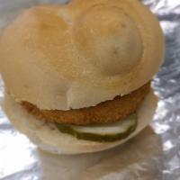 Vegan Original Chicken Sandwich    · Vegan mayonnaise, pickle, and vegan chicken patty served on a hard roll. 