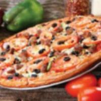 Yard Sale Pizza · Everything in the house! Italian sausage, pepperoni, salami, black olives, fresh mushrooms, ...