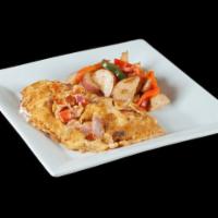Greek Omelet · Spinach, red onion, tomatoes and feta cheese. Served with home fries and toast.