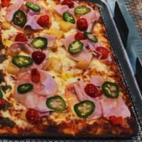 Hawaiian Pizza ·  A perfect combination of prosciutto cotto and chunks of juicy pineapple with creamy mozzare...