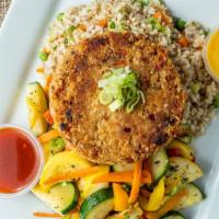 Imperial Chickpea Patty · Seasoned vegan garbanzo bean patty containing oats, vegetables, herbs & spices. gluten free