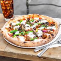 The Supremo Pizza · Sliced garlic, oregano, green bell pepper, black olives, red onion, sliced mushrooms, sausag...