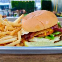 Cali Chicken Sandwich · Grilled or Crispy. Your choice of seared or crispy chicken, cheddar, lettuce, tomato, avocad...