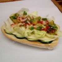 Cold Vegetarian Sub · Lettuce, Tomato, Pickle, Onion, choice of cheese, and your choice of additional toppings
