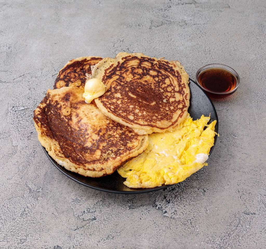 Golden Brown Pancake with 2 Eggs Any Style · 