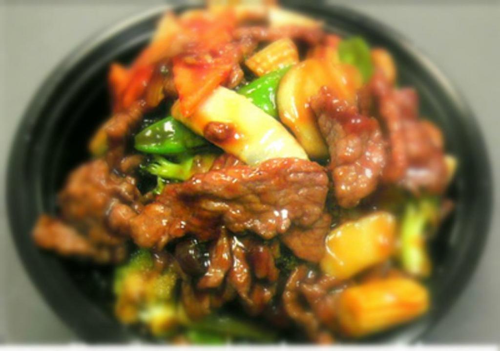 Beef with Vegetable · Served with steamed rice. 