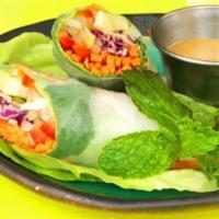 Vegetarian Summer Roll (4 pieces) · 4 pieces. Carrot, Red Cabbage, radish, cilantro, thai basil, and scallions. Fresh and daily ...